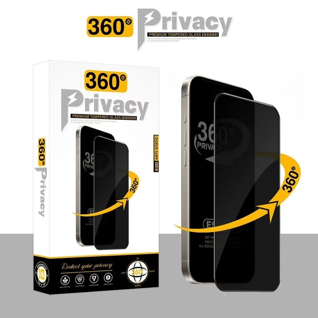 For 17 Pro Max Privacy Screen Protector 9H Hardness Tempered Glass Anti-Spy Bubble-Free Easy Installation 11/12/13/14/15/16