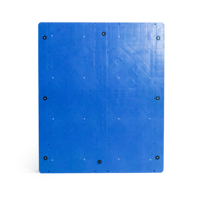 Palette en plastique HDPE recyclé de haute qualité, robuste, simple face, 9 pieds, plate, empilable Euro, emboîtable, entrée 4 directions
