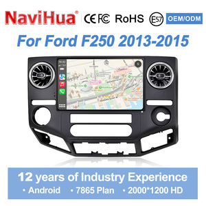 เครื่องเล่นดีวีดีติดรถยนต์ระบบแอนดรอยด์หน้าจอสัมผัสขนาด 12.5 นิ้ว รุ่นอัพเกรด Navihua พร้อมมัลติมีเดีย วิทยุ GPS DSP ระบบนำทาง สเตอริโอในรถยนต์ สำหรับรถฟอร์ด F250 ปี 2013-2015 - Product Image 1