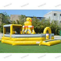 Parc de trampolines de qualité commerciale, thème canard jaune, structure gonflable personnalisée pour les fêtes d'enfants, les carnavals et la location