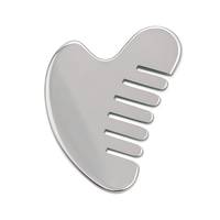Peigne Gua Sha en Acier Inoxydable, Outil de Thérapie pour Lifting Facial et Massage du Cuir Chevelu et du Corps