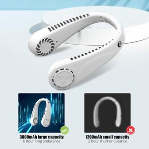 2026 Hanging Portable <b>Neck</b> <b>Fan</b> LED Digital Display Outdoor Rechargeable Bladeless <b>Fan</b> 5 Gear Mini Leafless <b>Neck</b> Cooler - Product Image 3