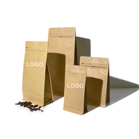 Bolsa de fondo plano con forro de aluminio de plástico laminado negro mate personalizada, bolsa de café de grado alimenticio, embalaje de 500G, 1 libra, 16Oz