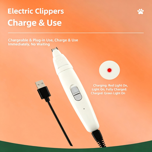 Tondeuse à griffes automatique sans fil rechargeable pour chiens et chats, en céramique ABS, portable, avec lumière LED - Product Image 3