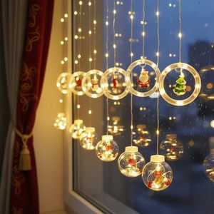 Guirlande lumineuse LED en forme d'anneau, rideau de lumières féériques, IP44, basse tension, USB, pour la maison, la chambre, la fenêtre, les fêtes, Noël, décoration - Product Image 5