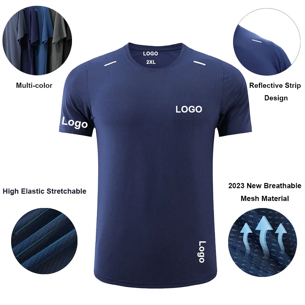 Maglietta a compressione superiore sportiva da corsa personalizzata per giovani taglie europee maglietta sportiva Slim Fit lavorata a maglia per uomo