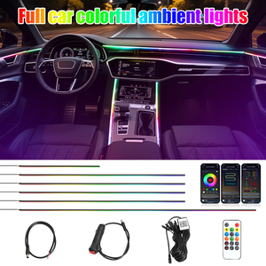 Streamer a todo Color, luces ambientales para coche, RGB, 64 colores, LED Universal, Interior, tira acrílica oculta, lámpara de ambiente sinfónica - Product Image 3