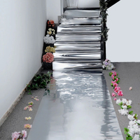 Gold Vinyl Walkway Runner Rug White Mirror Carpet With Glitter Effect for Weddings and Parties Plastic Rose Wedding Supplies