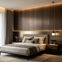 Panneau mural WPC, texture chêne fumé brossé métallique, style italien de luxe pour mur de fond domestique