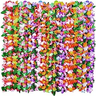 Hawaiian Leis  Luau Birthday Party Decorations  Hawaiian Necklace Silk Flower leis for Luau Beach Birthday Party Decorations and