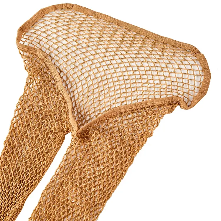 Manufacturer popular golden or silver nude colors glitter V cut fishnet stocking carnival tights