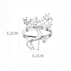 Anneaux <span class=keywords><strong>de</strong></span> <span class=keywords><strong>serviette</strong></span> <span class=keywords><strong>de</strong></span> Noël en forme <span class=keywords><strong>de</strong></span> renne, boucle <span class=keywords><strong>de</strong></span> <span class=keywords><strong>serviette</strong></span> dorée, décorations <span class=keywords><strong>de</strong></span> <span class=keywords><strong>table</strong></span> pour les fêtes, porte-serviettes moderne - Product Image 4