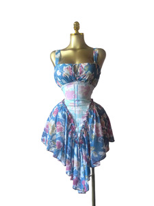 Vestidos Elegantes de Otoño para Mujer, sin Tirantes, Estampados, sin Mangas, con Cintura Ajustada y Plisada - Product Image 2