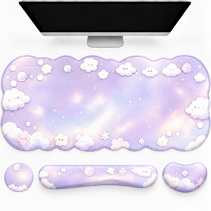 Juego de Alfombrillas Personalizables para Escritorio de Computadora, 4 en 1, XXL, de Goma, Alfombrilla Grande para Ratón de Juego, Reposamuñecas para Teclado y Ratón, con Posavasos - Product Image 5