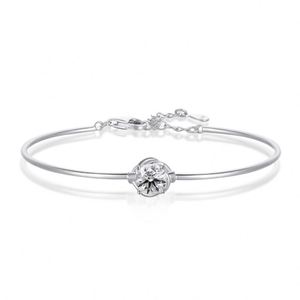 Dylam Minimalist Design 18K <b>Gold</b> Plated 925 Sterling Silver Women Fine Jewelry 5A Cubic Zircon Zirconia CZ Adjustable <b>Bangle</b> - Product Image 1