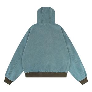 Chaqueta con Capucha de Lona Gruesa con Lavado Ácido, Estilo Hip Hop, para Hombre, Resistente al Viento, Transpirable y Ecológica, para Otoño - Product Image 5