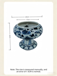 Vase sur pied en porcelaine bleue et blanche peint à la main avec motif de <span class=keywords><strong>canard</strong></span> mandarin et de lotus, écologique et durable pour la décoration de la maison - Product Image 6