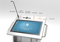 Mesa Multimedia con Pantalla Táctil de 21.5 Pulgadas y 10 Puntos de Contacto, Podio Digital Inteligente con Android LED para Comercio Minorista
