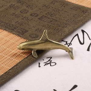 Dauphin souriant ornements en laiton antique jouer avec de vieux artisanat de décoration de <span class=keywords><strong>la</strong></span> <span class=keywords><strong>vie</strong></span> marine. - Product Image 6