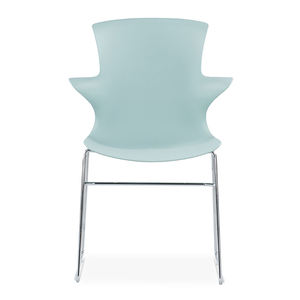 Silla de plástico PP de color azul, silla de espera de plástico apilable, silla de conferencia, plástico PP - Product Image 1