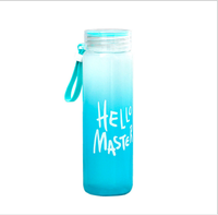 Bouteille d'eau en verre coloré dégradé, ml, bouteille de boisson portable, givré, avec logo personnalisé