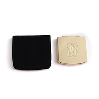 Miroir cosmétique portable à clapet double face avec logo personnalisable Miroir pliable Mini miroir cosmétique de maquillage de poche