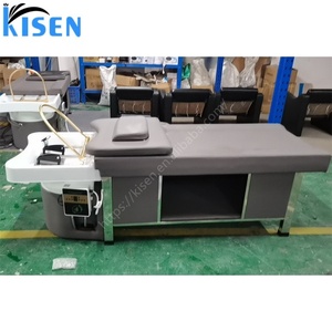 KISEN New Design Hair Salon Water Circulation SPA Shampoo Chair with Plumbing Japanese-<b>style</b> <b>Head</b> Physiotherapy Shampoo Bed - Product Image 6