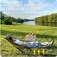 Silla Plegable Portátil de Cuatro Posiciones Ajustables con Reposapiés, Tela Oxford Moderna para Jardín, Parque, Camping y Playa
