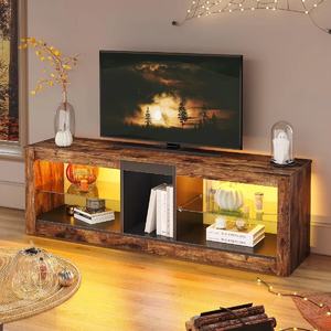 Mueble para TV Moderno Rústico Marrón <span class=keywords><strong>de</strong></span> 55-59 Pulgadas con Almacenamiento Ajustable, <span class=keywords><strong>Centro</strong></span> <span class=keywords><strong>de</strong></span> <span class=keywords><strong>Entretenimiento</strong></span> para Sala <span class=keywords><strong>de</strong></span> Estar, Dormitorio, Muebles para el Hogar - Product Image 2