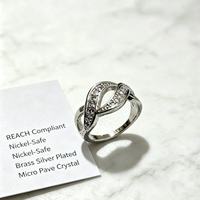 Bague en zircon plaqué platine, micro-pavée, bijoux minimalistes