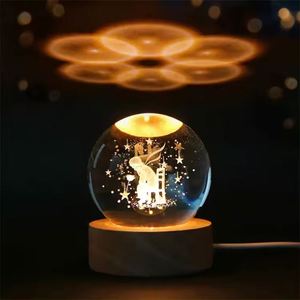Electronic Present 3D Crystal <b>Night</b> <b>Light</b> LED Mood Lamp Wooden <b>Night</b> Lamp for Bedroom Decor - Product Image 3