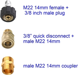 สายฉีดน้ำแรงดันสูง4000 PSI สายยางล้างรถขนาด<span class=keywords><strong>100</strong></span>ฟุตสีดำพร้อมชุดติดตั้ง M22 14มม. - Product Image 6