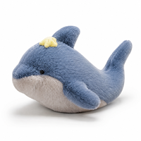 Dolfijn knuffeldier pluche speelgoed blauw wit tweekleurig met zeester oceaan thema pluche voor babyshower kerstcadeau