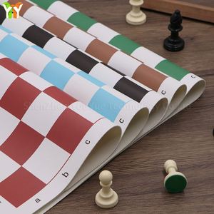 PU Leather Travel Chess Board <b>Mat</b> Portable Folding Chessboard <b>Roll</b> up Tournament Pad for Promotional Toys - Product Image 5