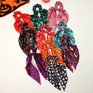 Aksesori rambut Natal multiwarna tren panjang Wanita Gelang pita kain modis Halloween Amerika untuk wanita - Product Image 3