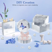 Support de présentation cylindrique transparent en acrylique pour la décoration intérieure, base polie, présentoir pour bijoux, objets de collection, ornements