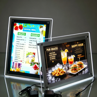 Boîte à lumière LED ultra-mince simple face en cristal, cadre en alliage d'aluminium A4, 2000 lumens, haute luminosité, publicité de bureau à insertion rapide