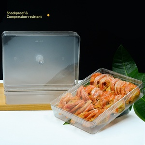 กล่องพลาสติกใสทรงสี่เหลี่ยม 550 มล. เกรดสำหรับอาหาร พร้อมฝาปิด สำหรับใส่กุ้ง อาหารทะเล ขนม ของขวัญ จัดแสดง และจัดเก็บ - Product Image 3