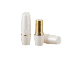 ลิปสติกแบบหลอดสีขาวไข่มุกฉลากส่วนตัวพร้อมแหวนทอง - Product Image 1