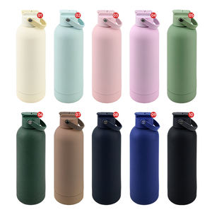 Custom Logo Soft Touch BPA Free 500ml Double Wall Stainless Steel Sports Thermal Water <b>Bottle</b> with <b>Straw</b> - Product Image 2