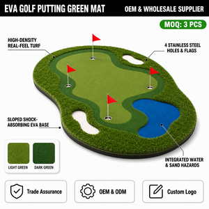 Tapete de Práctica de <span class=keywords><strong>Golf</strong></span> Personalizado con Base de EVA, Tapete de Simulación de Putting para Interiores y Exteriores con <span class=keywords><strong>4</strong></span> Hoyos para el Hogar y el Patio Trasero - Product Image 3