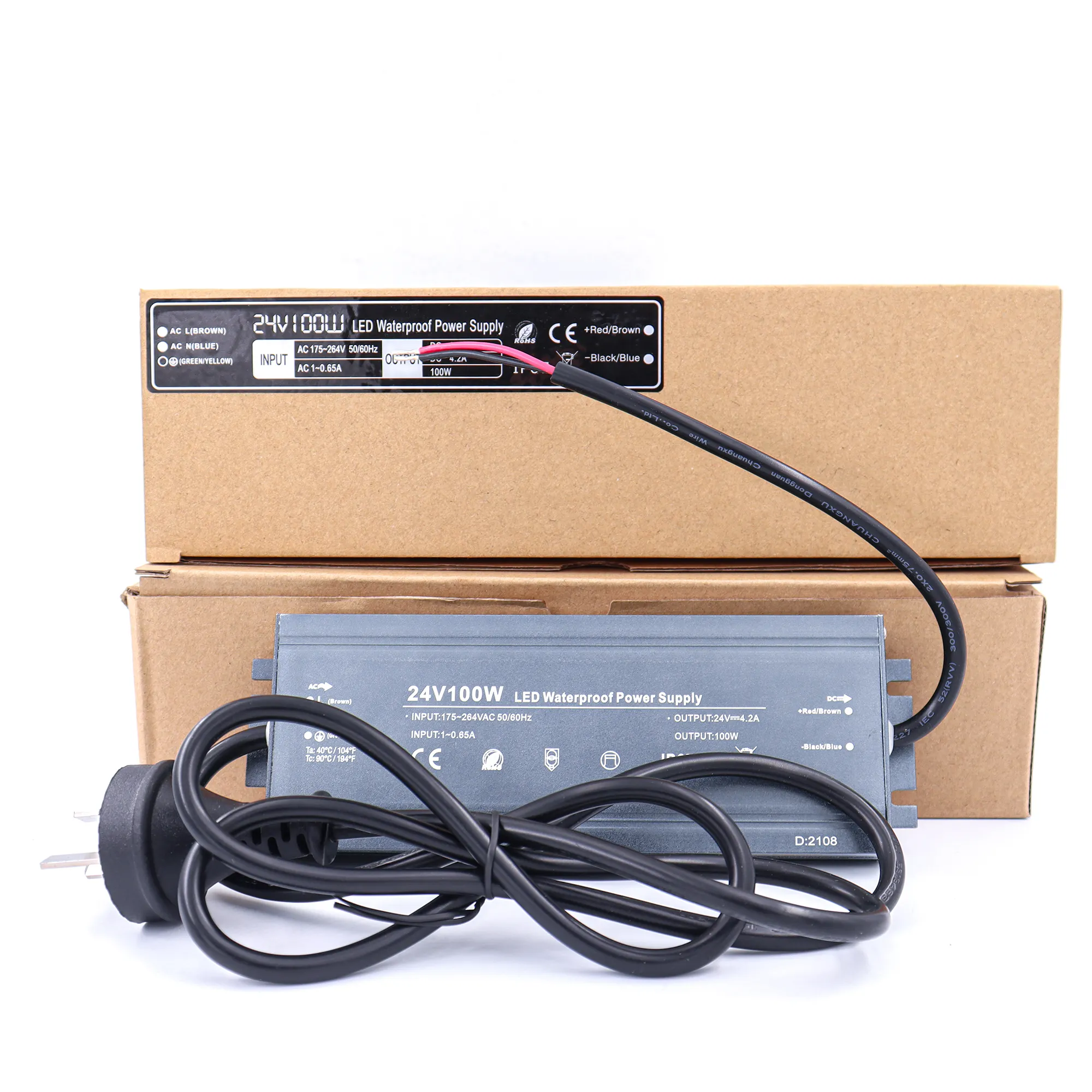 Produsen profesional DC12V 24V IP67 tahan air 10W 100W 200W 300W 400W 500W 600W Led Power Supply Driver untuk Led Strip