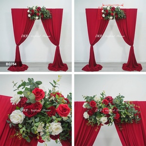 รับตกแต่งงานแต่งงานตามสั่ง ฉากหลังดอกกุหลาบผ้าไหมเทียมแบบม้วน 3 มิติ - Product Image 3