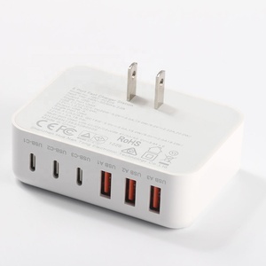 Chargeur mural USB-C HNT 100W, adaptateur de charge rapide 6 ports PD+QC, station de charge multiport Type-C pour <span class=keywords><strong>iPhone</strong></span> 17 16 15 14 Pro Max - Product Image 1