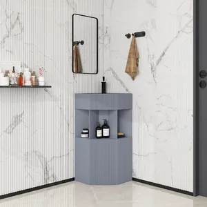 Support de lavabo sur pied pour évier, Design moderne, blanc, gris foncé, Art