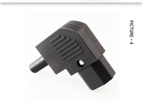 LANZMFG LZ-14-T2R 10A 250V Enchufe Industrial de 1 Salida con Entrada Lateral Hembra de Latón/Cobre/Nylon, Terminal de Tornillo Reutilizable