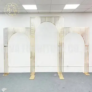 Light Gold Metal Arch Circle Arch Backdrop Stand Cover For Wedding