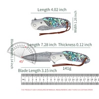 Couteau de poche pliant HL personnalisable en acier Damas léger, pointe de lance, incrustation en résine et coquille d'ormeau, durable pour le camping et les voyages