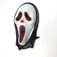 Masque LED d'Halloween Ghost Scream Lumineux Effrayant 3 Modes Masque de Déguisement Carnaval Bar Horreur Cosplay Fête Néon