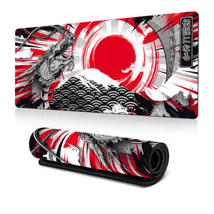 Aangepaste Grote Gaming Muismat Xxl Bureaumat Met Gestikte Rand Rode Draak Anime Rubberen Basis Toetsenbord Pc Laptop Accessoires - Product Image 5